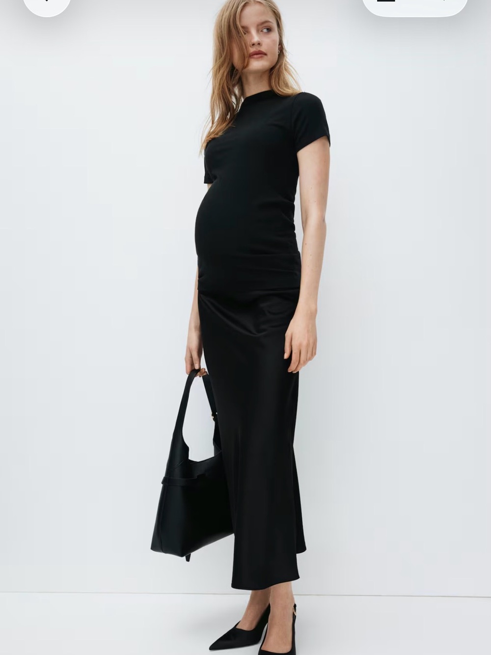 H&M MAMA ribbed top - Black